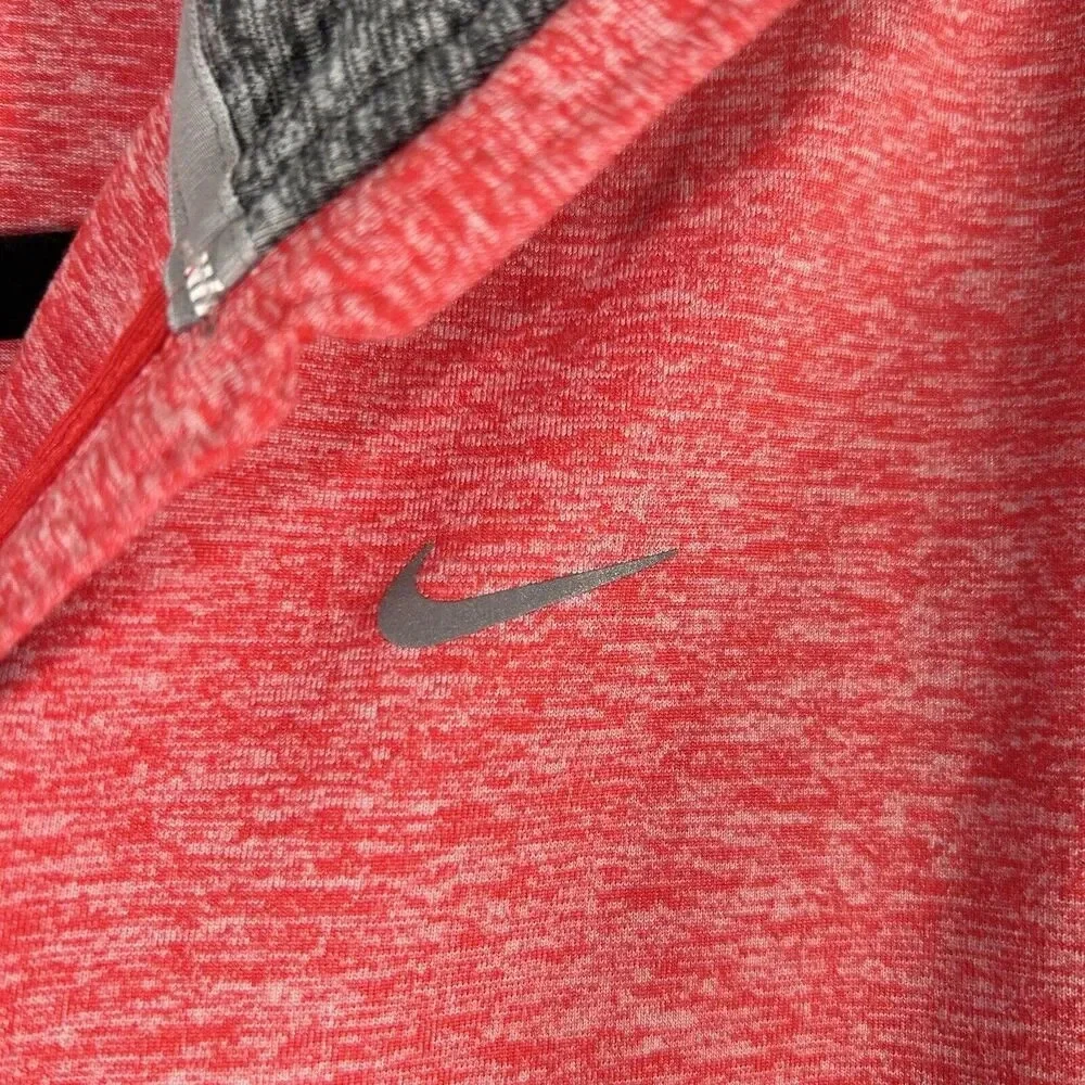 Nike Running Jacket Women's Large Red Long Sleeve 1/4 Zip Pullover 5K Shirt